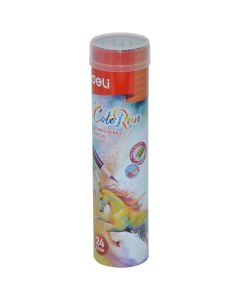 Colored pencils for children, ColoRun, Deli, synthetic resin, Ø4.5x18 cm, miscellaneous, 24 pieces