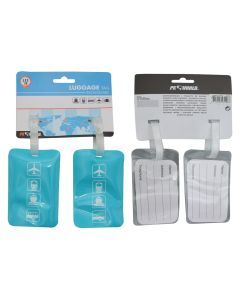 Luggage label set 2 pc, 4ASS