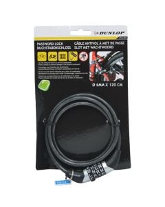 Password lock cable, Dunlop, 120 cm, 6 mm