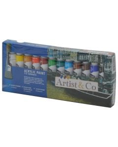 Acry paint, Artico, 12 ml, 12 colours