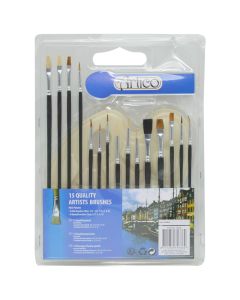 Brushes and palette, Artico, 16 piece