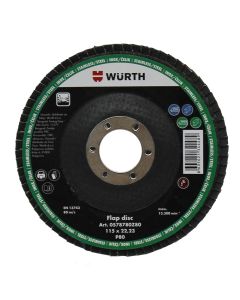 Flap wheel, Wurth, 115x22 mm, Grit 80