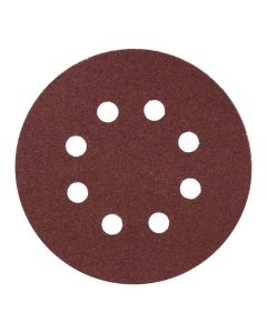 Sanding disc, Morris, Red, 125 mm, Grit 80, 8 holes