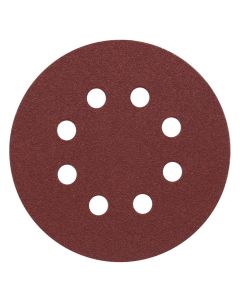 Sanding disc, Morris, Red, 125 mm, Grit 100, 8 holes