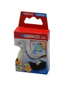 Adhesive tape, Geko, 19 mm x 33 m, transparent