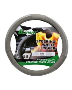 Steering wheel cover, Glipart, leather, 90157, size M, grey