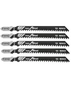 Jig saw blade for stronge wood, Bosch, T 111 C, 100 mm, 5 pc