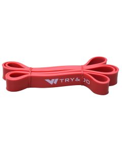 Elastic band for fitness exercises, TRY & DO, 110x1.5x0.5 cm, red