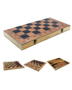 Chess board 3 in 1, 39x39 cm, wooden material