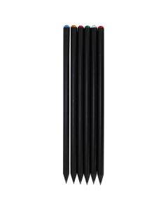 Graphite pencils with jewel, wood, 18x3x2.5 cm, black, 6 pieces