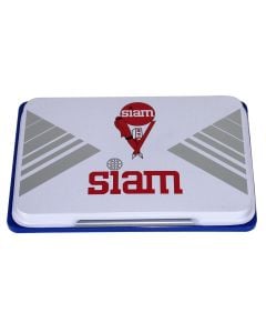 Medium stamp pad, Siam, metal and foam, 13x8.5x1.5 cm, blue, 1 piece