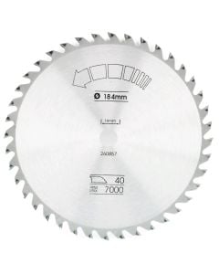 Saw blade for wood, Black&Decker, 184x16 mm