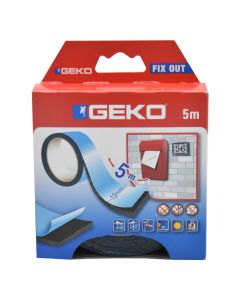 Biadhesive, black, Geko, 5m x 19 mm