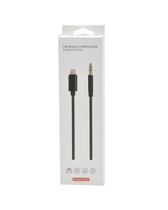 AUX cable, GL-060, AUX - Lightning, 3.5mm, 100 cm, black