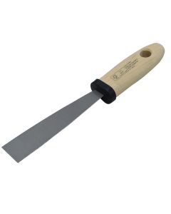 Stainless steel spatula, 25 mm, wooden handle