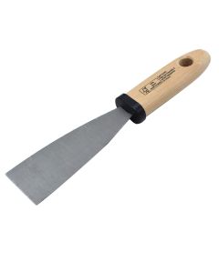 Stainless steel spatula, 40 mm, wooden handle