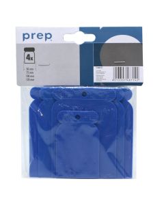 Plastic spatula set, Prep, 50, 75, 100, 120 mm, blue color