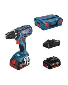 Professional battery screwdriver, Bosch, GSR 18V-28-LI, 18 V, 2 x 4.0 Ah, 63 Nm, 13 mm mandrel, 38 mm wood, 13 mm steel, 10 mm screws