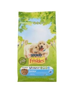 Dog food, Friskies, Junior, 1.5 kg, chicken, milk and vegetables