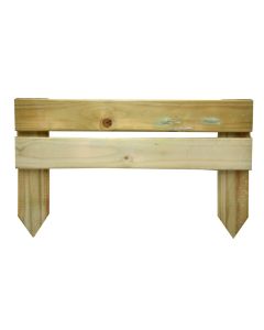 Treated wooden fence, 50x2.5x15/30 cm, natural color
