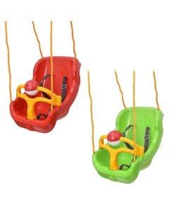 Baby booties for children 6-24 months, plastic, red/green color, with seat belts