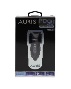 Car charger, Auris, CR07, 3.1 A, 2 USB and Type-C ports