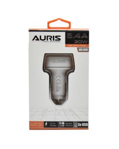 Car charger, Auris, CR07, 30 W, 3 USB ports