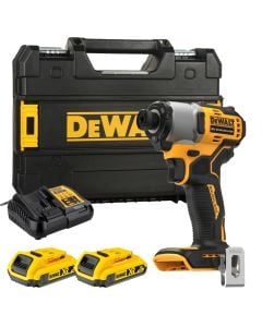 Impact driver, DeWalt, 18 V, 2 x 2 Ah, 1/4", 192 Nm, 4200 blows / minute, without carbons