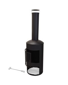 Outdoor fireplace, D45 cm, metal, black color