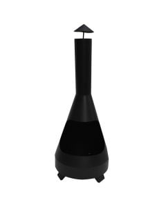 Outdoor fireplace, D55 cm, H118 cm, black color, metal body