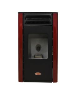 Pellet stove, FlumenFire, Baby, 7.5 kW, red, power consumption 140-350 W, efficiency 89.1-93.1 %