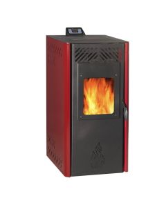 Pellet stove, Standard 10, 10 Kw, 60-100 m2, 0.7-2.1 kg pellets / hour, 92.6 %, pellet deposits 15 kg, red color