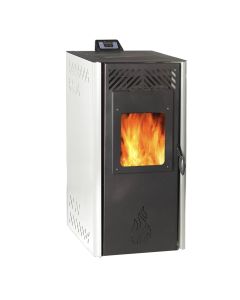 Pellet stove, Standard 10, 10 Kw, 60-100 m2, 0.7-2.1 kg pellets / hour, efficiency 92.6 %, pellet deposit 15 kg, white color