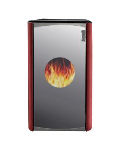 Pellet stove with boiler, Kamin Deluxe 15, 15 Kw, 100-120 m2, 1.4-3.8 kg pellets / hour, efficiency 91.9%, pellet deposit 30 kg, red color, boiler connection 1ª