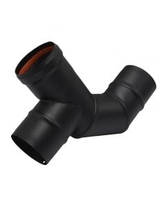 Angle T, for pellet stove, Ø80 mm, 90⁰, black color