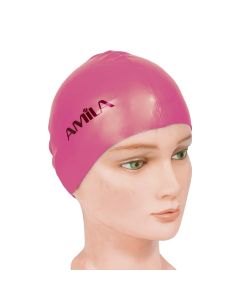 Swimming cap for children, Amila, pink color, silicone