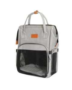 Animal transport bag, Camon, 27 x 24 x 42 cm, textile with nets, gray color
