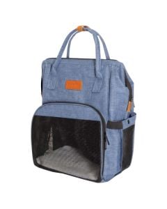 Animal transport bag, Camon, 27 x 24 x 42 cm, textile with nets, blue color