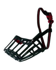 Protective mask for dogs, Camon, 39 cm, L18 cm, (Akita, Schnauzer Gigante, Alano), plastic, black color
