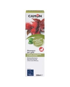 Natural shampoo for cats, Camon, Castor oil, 200 ml, renaturalizes the skin