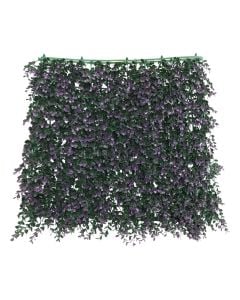 Artificial leaf fence, Giardino Verde, Buxus, 50x50 cm, 550 gr/m², 324 leaves/m², purple color