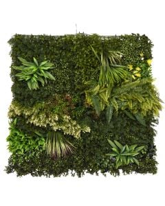 Artificial leaf fence, Rome, Giardino Verde, Rome, Meadow, 100x100 cm, 3100 gr/m², 1507 leaves/m², green and white color