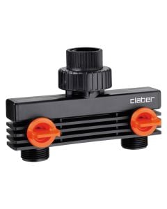 Two-outlet fitting, Claber, 3/4ª, with tap