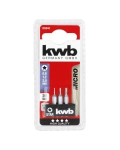 Screwdriver bit, KWB, star, 0.8, 1.2, 2 mm