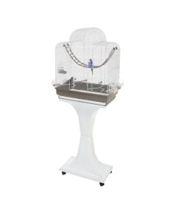 Bird cage, Imac, Fiona Delux, cage H65 x 30 x 50 cm, support 136 cm, color gray and white