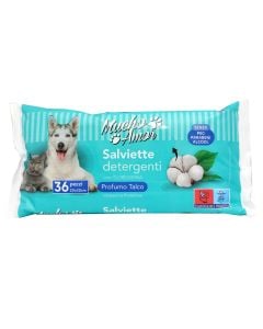Wet wipes for animals, Muchoamor, 36 pieces, talc
