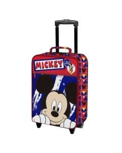 Travel suitcase, Mickey Mouse, polyester, 20", W20 x D34 x H53 cm, red and blue color