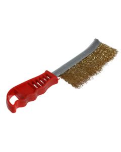 Brush with metal bristles, plastic handle