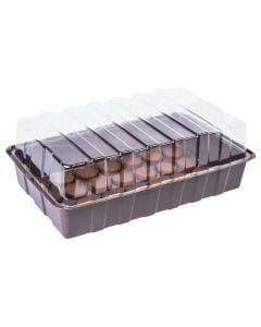 Small greenhouse for growing plants, Videx, H13 x W22 x L36 cm, with coconut base