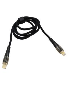 Charging cable, Auris, CB54, Type-C-Lightning, 45 W, 100 cm, black